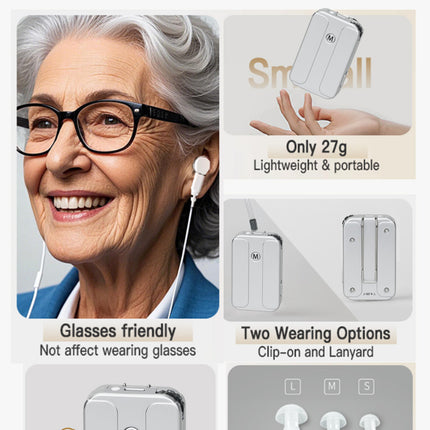 Powerful Rechargeable Hearing Aids for seniors Moderate to severe Deafness Headphones Portable Pocket Talker Sound Amplifier