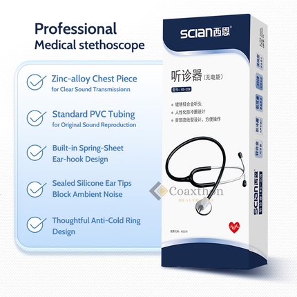 Portable Professional Doctor Stethoscope for Medical Student Nurse Diagnostic Medical Supplies Household Physical Examination