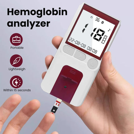 15s Hemoglobin Test Meter Strips Anemia Blood Hypohemia Self Test HB Meter Blood Test Medical Machine Blood Iron Tester