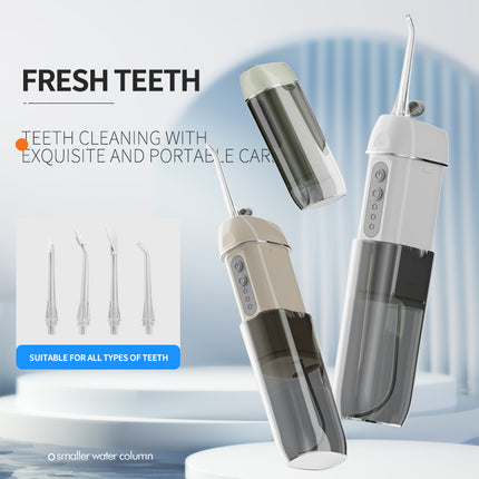 Cordless Travel Water Flosser 230mL Compact Rechargeable Oral Irrigator for Teeth Clean IPX7 Waterproof Dental Spa Jet 3 Modes