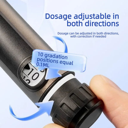Reusable Insulin Pen 1-60 Units Bidirectional Dose Adjustable Portable Injection Pen Fit 3ml Cassette Cartridge for Diabetes Care
