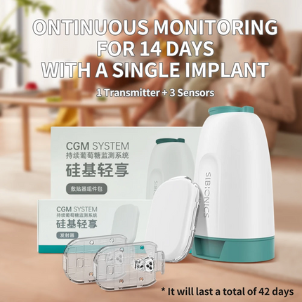 Sibionics GS01-P2 Dynamic Blood Glucose Meter 1 Transmitter & 3 Sensors Set for 42 Days CGMs Blood Glucose Sensor Only Android APP
