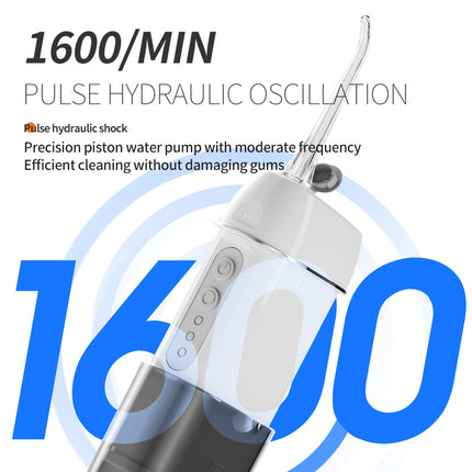 Cordless Travel Water Flosser 230mL Compact Rechargeable Oral Irrigator for Teeth Clean IPX7 Waterproof Dental Spa Jet 3 Modes