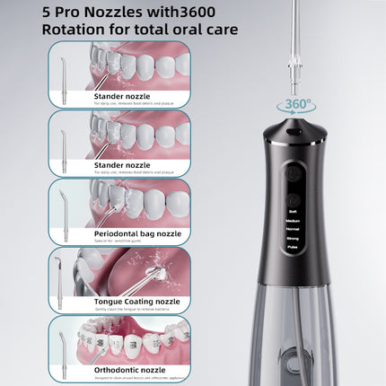 Electric Flosser Machine Oral Irrigator 350ml Waterproof Dental Water Flosser Teeth Clean Whitening Jet Floss irrigator nozzles
