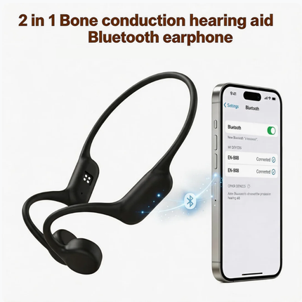 Multi-Channel Rechargeable Bone Conduction Hearing Aids Headset Noise Reduction Open-Ear Hearing Bluetooth Headphones for deaf