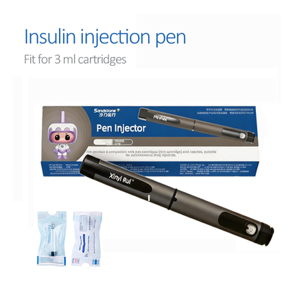Reusable Insulin Pen 1-60 Units Bidirectional Dose Adjustable Portable Injection Pen Fit 3ml Cassette Cartridge for Diabetes Care