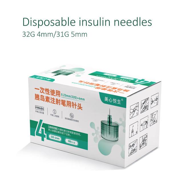 Low Pain Insulin Pen Needles Universal Ultra Thin Needle 32G 4mm/ 31G 5mm Compatible NovoPen HumaPen Diabetes Use Diabetes Care Supplies