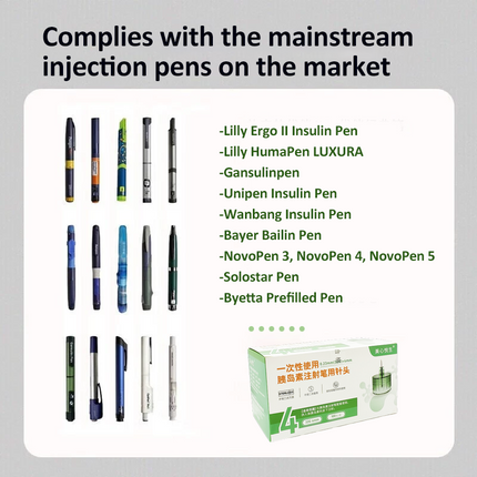 Low Pain Insulin Pen Needles Universal Ultra Thin Needle 32G 4mm/ 31G 5mm Compatible NovoPen HumaPen Diabetes Use Diabetes Care Supplies