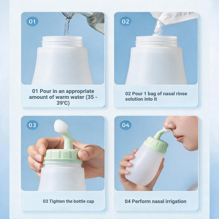300ml Silicone Nasal Irrigator Bottle Squeeze Sinus Rinse Nasal Wash Safe For Kids Pregnancy Nasal Cleanser