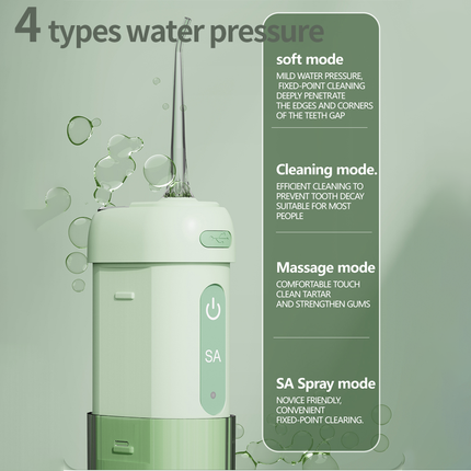 Electric 4 Modes Portable Water Flosser for Travel 200mL Braces Cleaner Compact Cordless Oral Irrigator dental spa water jet