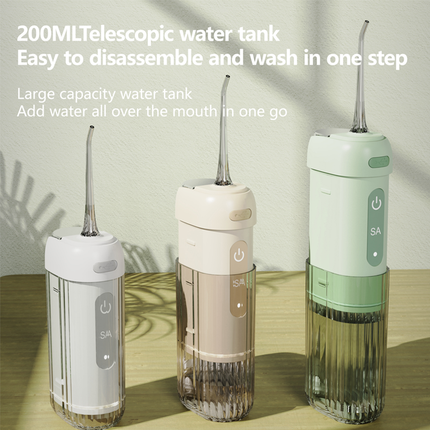Electric 4 Modes Portable Water Flosser for Travel 200mL Braces Cleaner Compact Cordless Oral Irrigator dental spa water jet