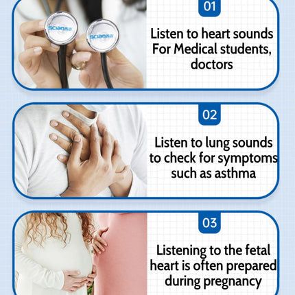 Portable Professional Doctor Stethoscope for Medical Student Nurse Diagnostic Medical Supplies Household Physical Examination